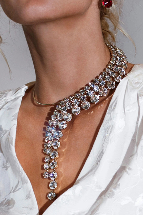 Anysia Diamond Fringe Collar Necklace