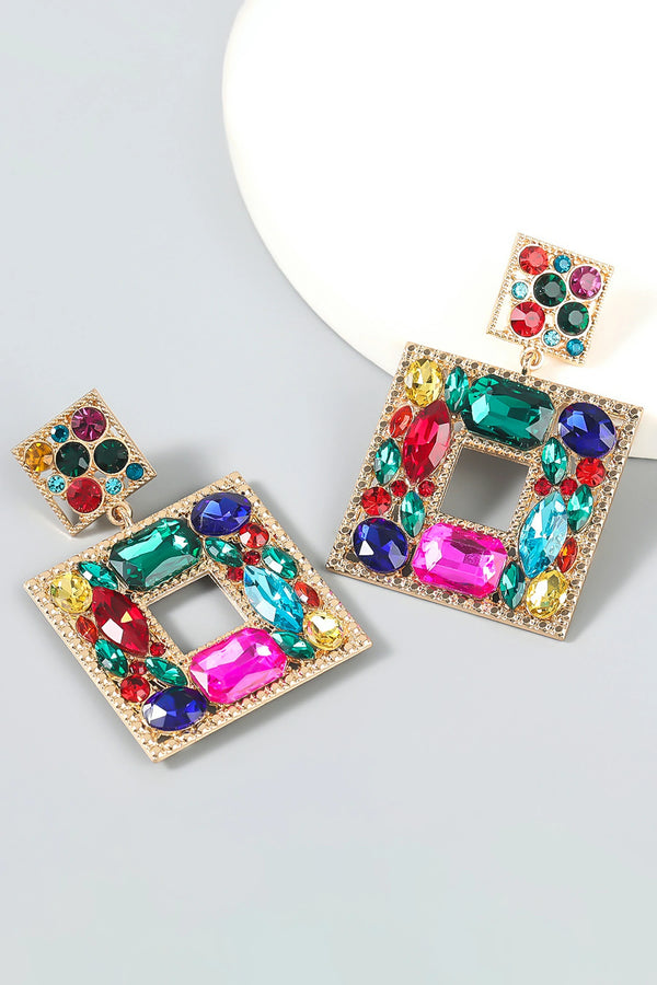 Annelise Square Crystal Diamond Earrings