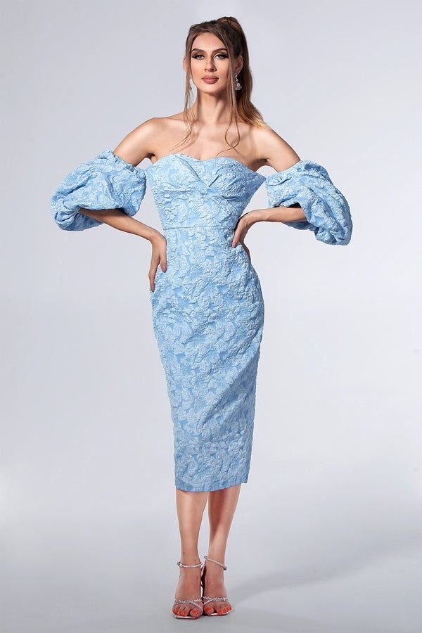 Calliroe 3D Print Bubble Sleeve Dress