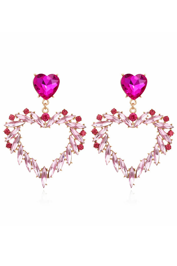 Ione Rainbow Gem Heart Earrings