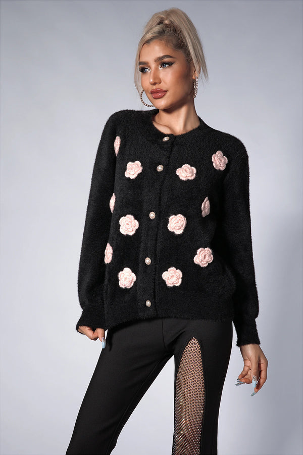 Brilyn Floral Button Sweater