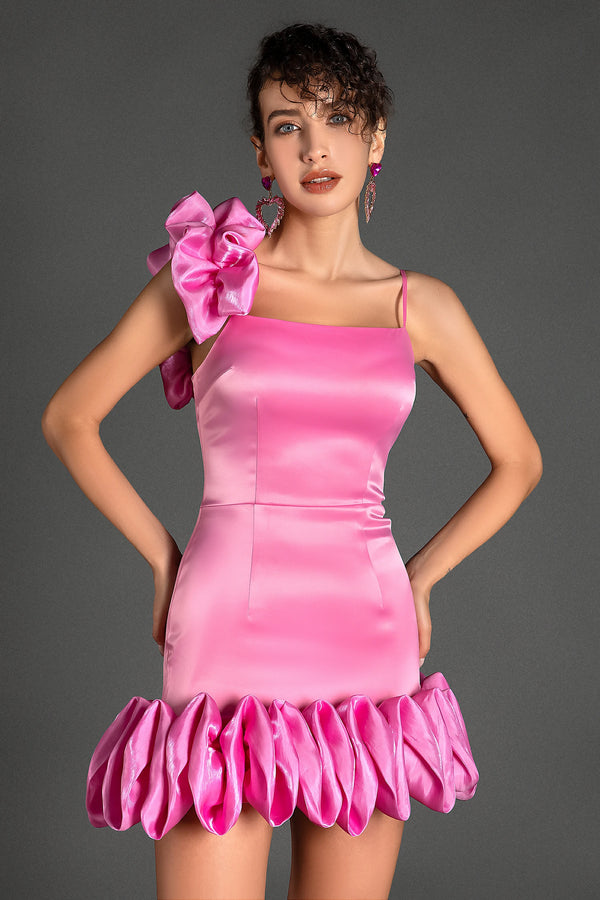 Filippos Strap Ruffle Embellished Mini Dress