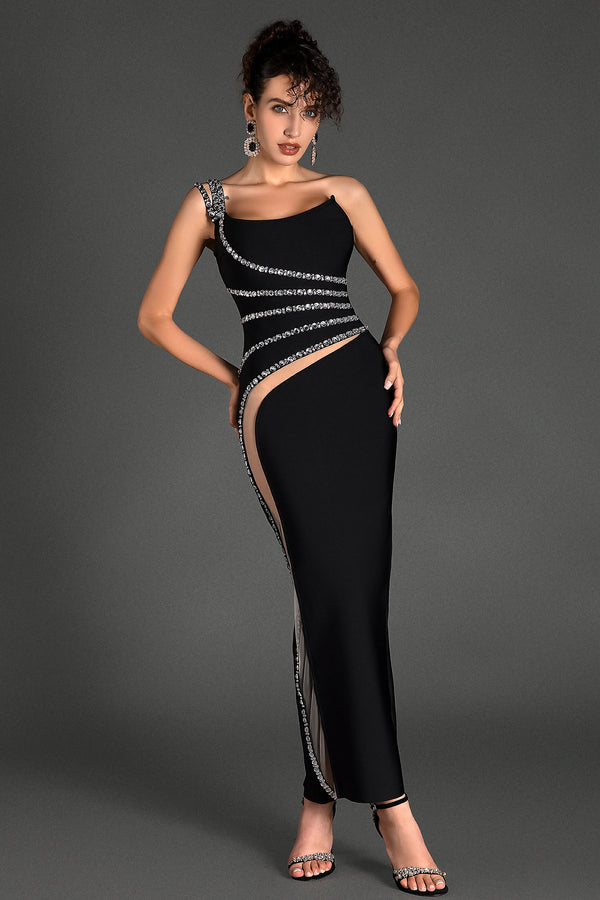 Georgios Crystal Bandage Asymmetrical Dress