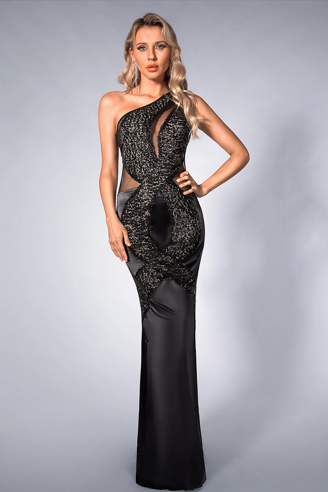Black Pearl-Studded Maxi Dress - Elegance and Allure Combined – Acmefun