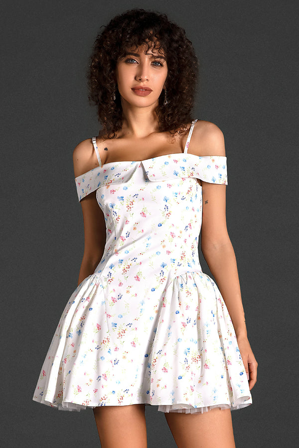 Dyana Strap Woven Print Mini Dress